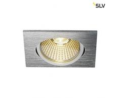 SLV New TRIA - Lampada da soffitto a LED per interni, quadrata, in alluminio spazzolato, 1800-3000 K, 7,2 W, 7,3 W, colore: Argento