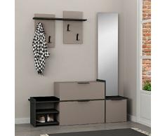DECORTIE by Homemania Mobile ingresso, MOBILE INGRESSO Ortho, Moka chiaro, antracite