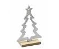 Decorazione di legno albero di Natale argentato