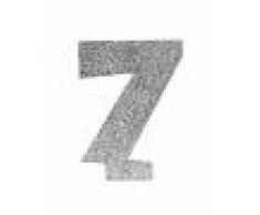 Centrotavola argentato con brillantini numero 7
