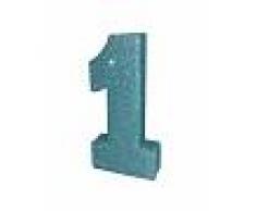 Decorazione da tavola 1 anno blu con brillantini 20 x 10 x 3 cm