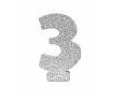 Centrotavola argentato con brillantini numero 3