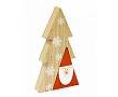 Decorazione per la tavola in legno albero con Babbo Natale