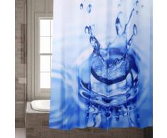Tenda da doccia con goccia d'acqua