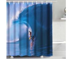Tenda da doccia 3D Onda con surf