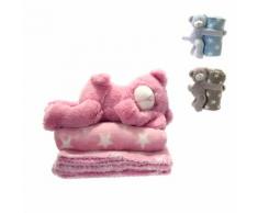 Coperta in pile con orsetto 2 pz.
