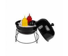 Porta salse con accessori per il barbecue