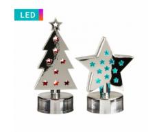 Set di 2 luci LED Stella & albero di Natale