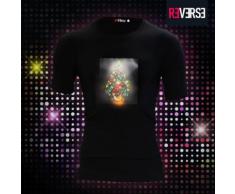 T-shirt LED con stampa ad albero di Natale