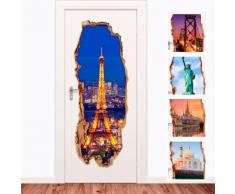 Adesivo da porta 3D città