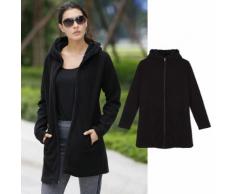 Giacca in pile con zip e cappuccio peluche