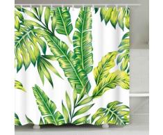 Tenda da doccia 3D con foglie tropicali