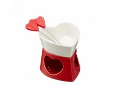Set fonduta in 5 parti con motivo a cuore