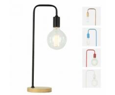 Lampada da tavolo con base in legno