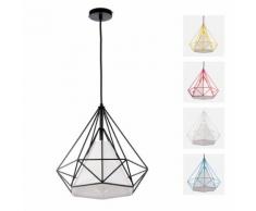 Lampada a sospensione con paralume a diamante