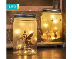 Barattolo decorativo LED con motivi natalizi