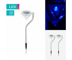 Set di 2 lampade solari a LED Diamante