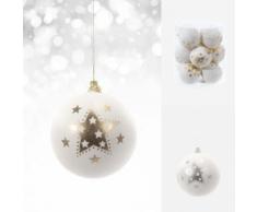 Set di 12 palline di Natale con motivo a stella