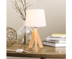 Lampada da tavolo con gambe in legno