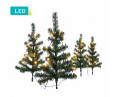 Set di 4 piccoli alberi di Natale LED