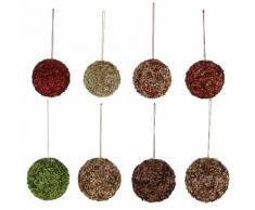 Set di 4 palline glitter per l'albero di Natale