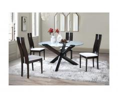 Set tavolo CENTAURI + 4 sedie SALENA - Quercia - Wengé