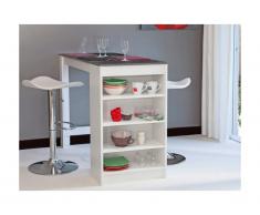 Mobile bar JANIS - Piano effetto calcestruzzo - Colore Bianco