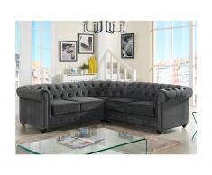 Divano angolare - CHESTERFIELD - Antracite - Velluto