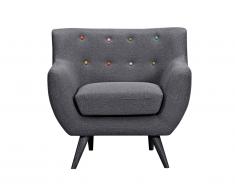 Poltrona scandinava SERTI - Tessuto colore grigio antracite
