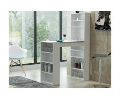 Mobile bar SKARN - Bianco & ripiano effetto granito