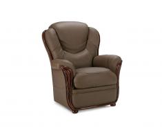 Poltrona 100% pelle di bufalo Tortora - ADELAIDE