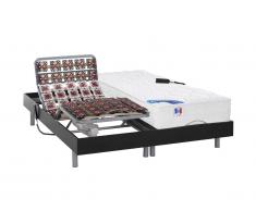 Letto elettrico relax sole sospensioni materasso molle insacchettate e memory - motori OKIN - 2 x 90 x 200 cm - Nero - PHANES di DREAMEA
