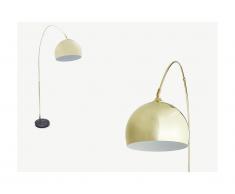 Grande lampada da terra ad arco in stile art déco OMBRAGE - Metallo e marmo - 140 x 35 x 180 cm- Dorato