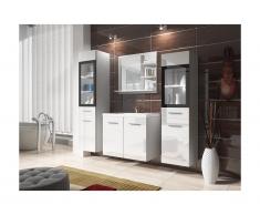 Set LAURINE a led - Mobili per bagno - Bianco e vetro temperato