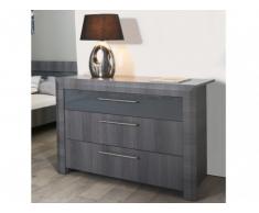 Comò BRITANY - 3 cassetti - MDF finitura olmo grigio