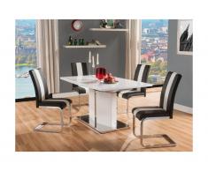 Set tavolo + 4 sedie TRINITY - Bianco e Nero