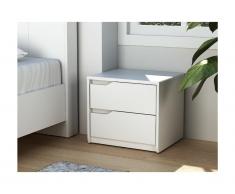 Comodino 2 cassetti MDF Bianco - LUCILE II