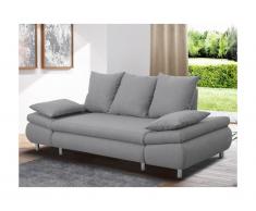 Divano letto 3 posti FELTON - Grigio chiaro