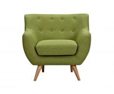Poltrona scandinava SERTI - Tessuto colore verde prato