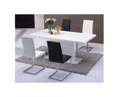Tavolo da pranzo SOLISTE - 6 coperti - MDF laccato bianco