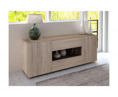 Credenza MALIK - 2 ante e 2 cassetti - Quercia & taupe