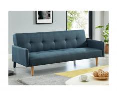 Divano letto 3 posti in tessuto Blu - MAURICE