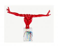 Grande statua SOLEDAD II in resina - L 75 x H 45 cm - Rosso