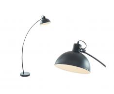 Lampada da terra arco stile vintage LOPAZ - Ferro - 62x25x177 cm - Nero