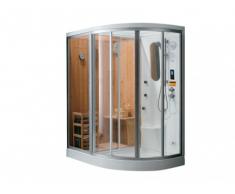 Doccia angolare Idromassaggio-Hammam-Sauna HAUMEA - l157xP110xH215cm Angolo a sinistra