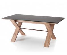 Tavolo da pranzo INTUITION - 8 coperti - Antracite e Quercia