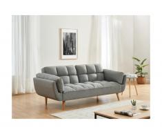 Divano letto 3 posti clic-clac in Tessuto Grigio chiné - LOELINE