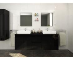 Mobili da bagno LAVITA II sospesi doppio lavabo e specchi - Nero