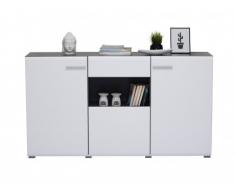 Credenza TIMEO - MDF - 3 ante e 1 cassetto - Bianco