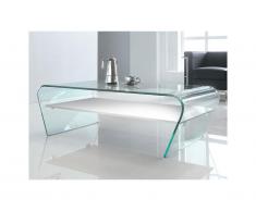 Tavolino in Vetro temperato bianco Ripiano bianco laccato - KELLY